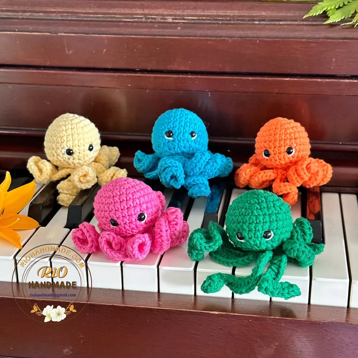Crochet octopus keychain clearance