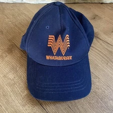 WHATABURGER Baseball Cap Hat Adult Unisex Adjustable Navy Blue Embroidered