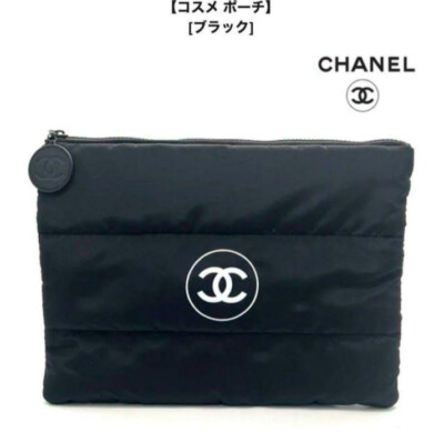 CHANEL メイクアップポーチ ブラック Chanel beauty gift makeup bag pouch clutch cosmetic 2set black