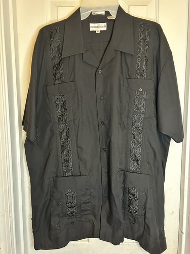 Gentlemens Collection Herren S/S Guayabera Hemd XL Stickerei Club Hochzeit  - Bild 3 von 10
