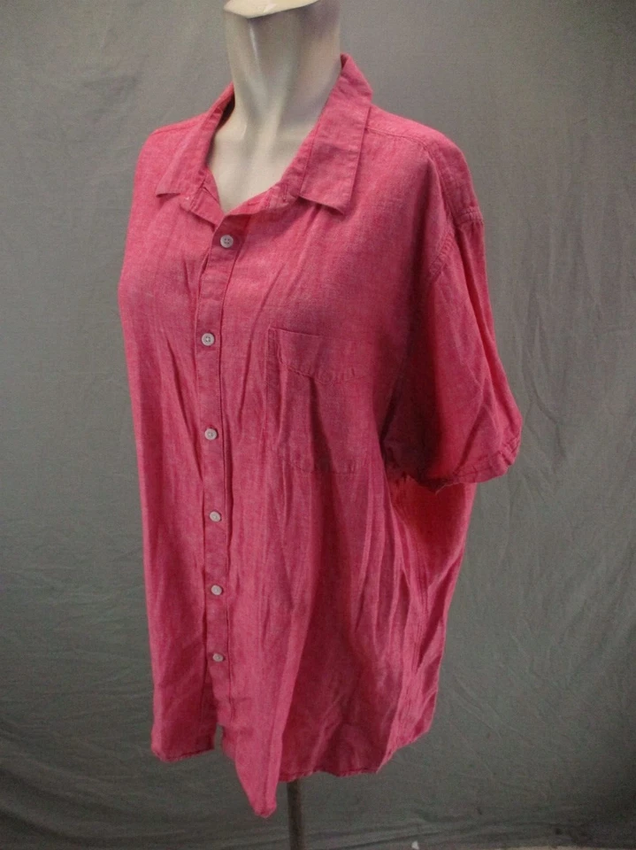 Marc Anthony Size XXL Mens Linen Cotton Blend Button Up Short Sleeve Shirt 922 - Image 3 of 4