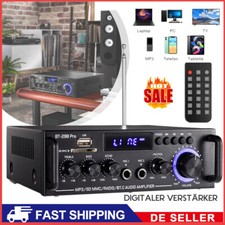 BT-298Pro HiFi Stereo Verstärker Bluetooth FM-Radio Audio Amplifier USB Karaoke