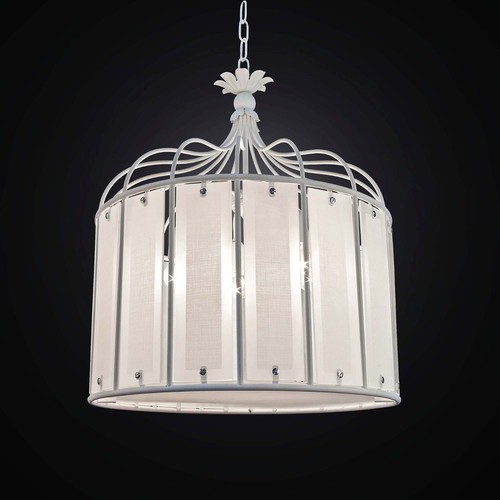 Lustre classique en fer blanc shabby doré quatre lumières 61x h47 cm - Conforama