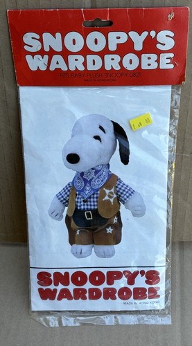 Peanuts Snoopy's Kleiderschrank COWBOY OUTFIT für Baby Plüschtier Snoopy Neu in Verpackung #0821