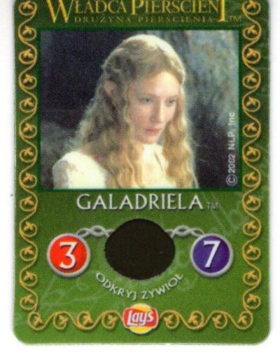 Lay's Polish Lord Of The Rings FOTR Mini Card - Galadriel / Orc - Picture 1 of 2