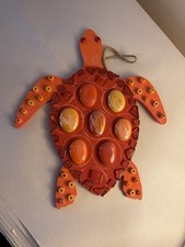 Large decorative beach themed turtle collector wooden wall ornament