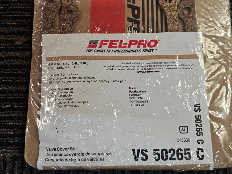 Fel-Pro VS 50265 C Engine Valve Cover Gasket for  1959 Chevrolet 3B 3200 8 Cyl - Imagem 2 de 4