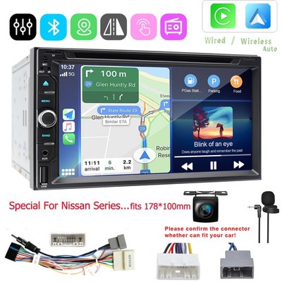7'' Double Din Touch Screen Car Stereo Radio DVD CD Player For Nissan CarPlay GPS