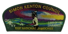 1997 Jamboree Simon Kenton Council OH Land Of The Shawnee JSP GRN Bdr (VT1769)