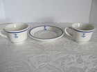 Homer Laughlin /Buffalo Mess China-US Navy Blue Anchor-2 Cups & 1 Saucer