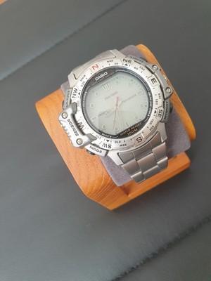 Casio Pro Trek Twin Sensor Herren Uhr Vintage 100M Edelstahl