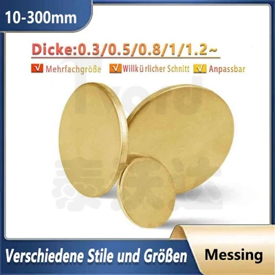 H62 Messing Ronde Messingblech Messingscheibe Rohlinge Durchmesser 10 bis 300mm - Bild 1 von 4
