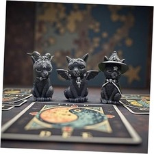 Cat Statue - Black Cat Statue for Outdoor Yard Decoration - Black Cat