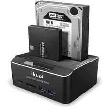 External Hard Drive Dock, Dual Bay, USB 3.0, 20TB, Clone