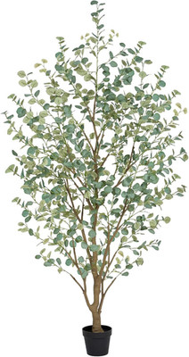 8FT Faux Eucalyptus Tree with 901 Leaves - Perfect Indoor Home Decor