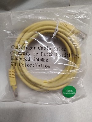 Yellow CAT5e Patch Cord UTP  350 MHZ  Rohs Compliance Cable Router LAN Internet