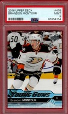 2016-17 UPPER DECK BRANDON MONTOUR YOUNG GUNS ROOKIE #476 PSA 9 MINT RC UD YG