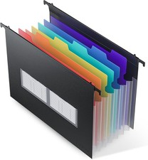 Expanding Hanging File Folders, 7 Accordion Pockets