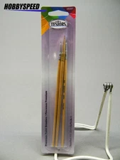 TESTORS PREMIUM PAINT BRUSH 3 PACK round: 10/0 & 5/0 - flat: no. 1 TES281207 NEW