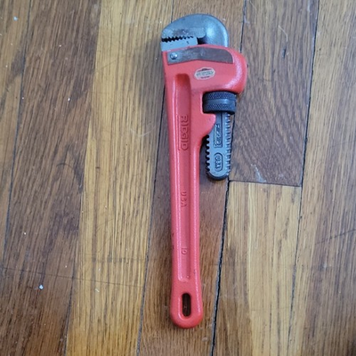 #ad #ad RIDGID Heavy Duty Adjustable Straight Pipe Wrench 10 in Cast Iron Tool $25.98
