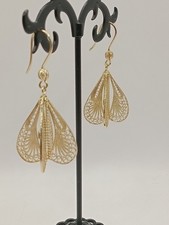 Orecchini donna vintage retired argento 925 placcato oro 18 stile Yvone Christa 