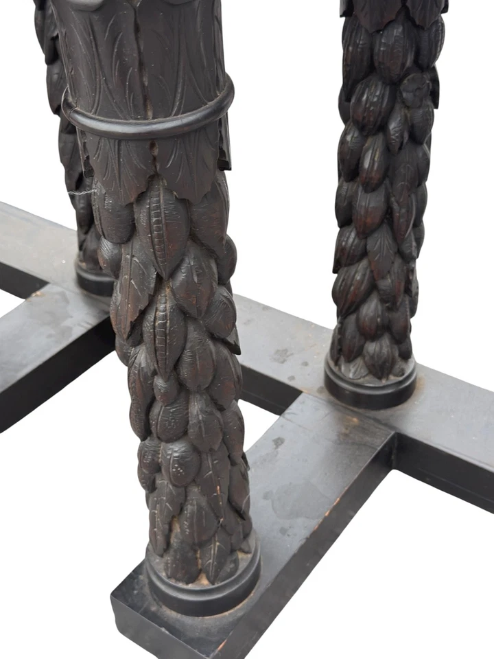 Antigua mesa consola barroca de roble de la Selva Negra aparador para servir 8 pies victoriano Foto 4 de 4