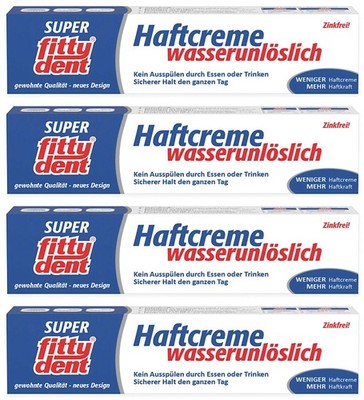   FITTYDENT super Haftcreme wasserunlöslich extra starker Halt 4x 40g 