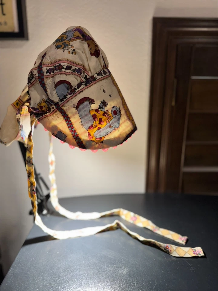 3 Charming Handmade Vintage Pioneer Prairie Bonnets – Calico Costume Sunbonnets - Image 3 of 4