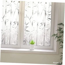 Frosted Glass Film, Bamboo Privacy Window Clings, Stained Decorative Decals, 