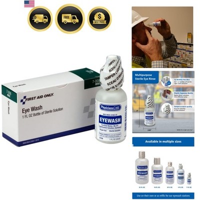 PhysiciansCare Eye Wash Solution, Sterile Isotonic Buffered Solution for Flus...