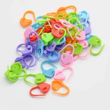 30x Plastic Locking Needle Stitch Holders Marker For Crochet Knitting Craft Clip