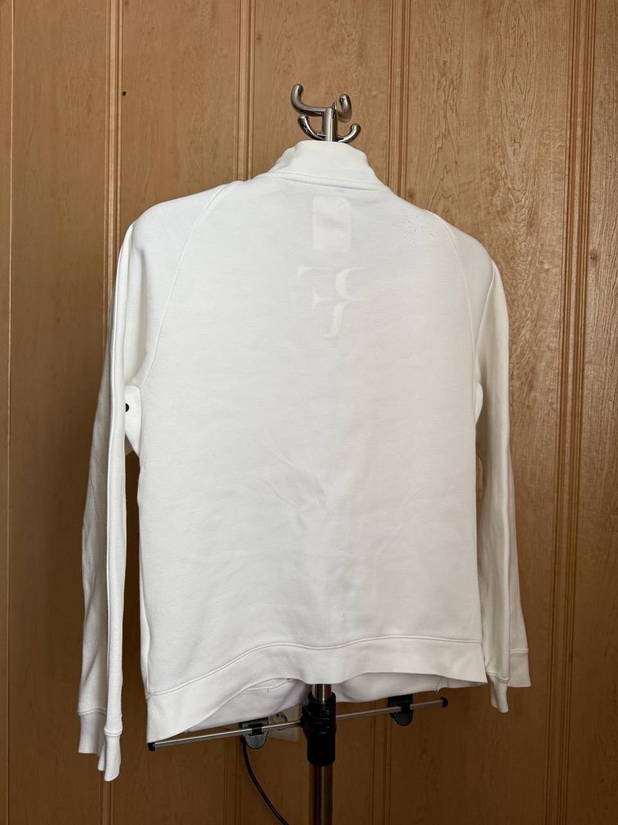 RF ROGER FEDERER PREMIER TECH FLEECE WHITE GREEN TENNIS JACKET