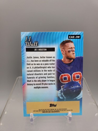 2024 Topps Chrom Piłka nożna All-Etch J.J. Watt Karta wkładki - Zdjęcie 2 z 2