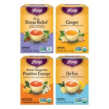 Yogi Tea Well-Being Variety Pack - 16 Tea Bags per Pack 4 Packs - Black  Her...