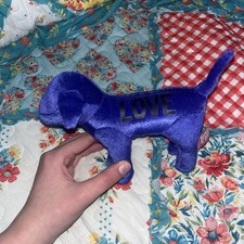 VICTORIAS SECRET PINK LOVE PURPLE DOG PLUSH STUFFED ANIMAL SMALL 7"
