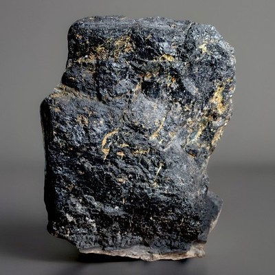 Rare 7.2 LB Giant Anthracite Coal with Sulphur Crystals Specimen