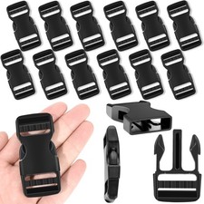 Heavy Duty Dual Adjustable Plastic Buckles - 12 Pack 1 Inch Clips for No-Sew ...