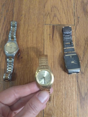 #ad Vintage Pulsar Watch LOT Men#x27;s Gold Tone Black Silver Tone $28.88