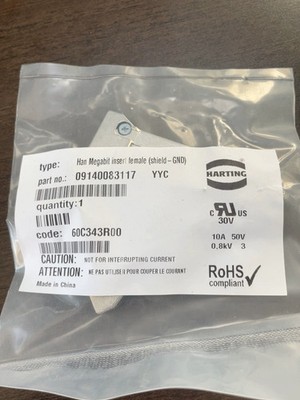 1pcs HARTING 09140083117 Megabit Insert Female (shield-GND) Connector 