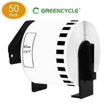 Greencycle 50Rolls 2.4”x100' Continuous Paper Tape DK-2205 for Brother QL Labels