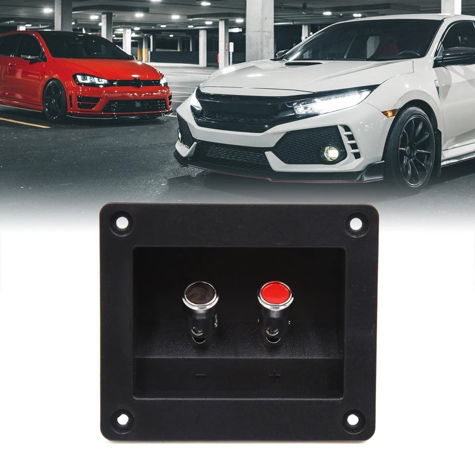2 Way Square Binding Post Speaker Box Terminal Cup Plate Connector Board for Car Foto 2 de 4