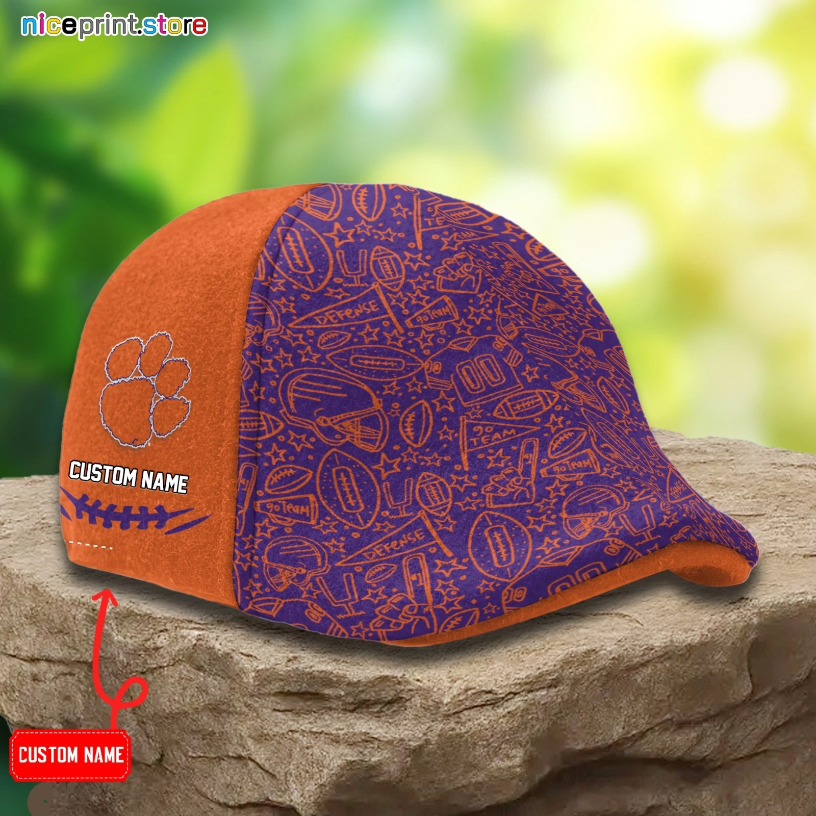 Clemson Team Tigers Ivy Cap NCAA Ivy Cap Flat Cap Driving Cap Golf Cap