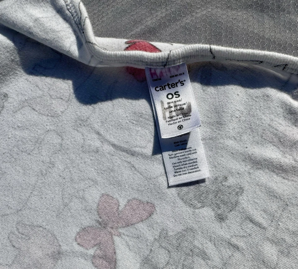 Manta Carters Rosa Blanco Gris Animal Bebé Selva Mariposa Elefante Zoo Bunny Foto 3 de 4