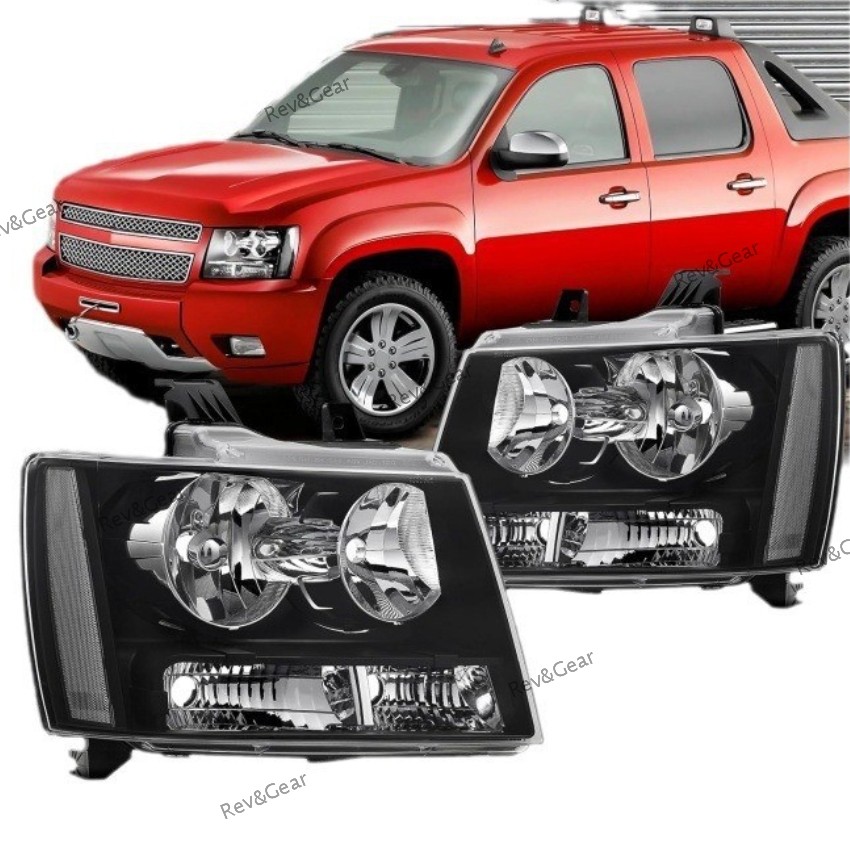 2* Black Halogen Headlight Assembly for Chevrolet Tahoe Suburban Avalanche 07-13