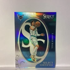 2023-24 Panini Select Lamelo Ball #15 Select Certified Aqua Prizm Hornets NM+