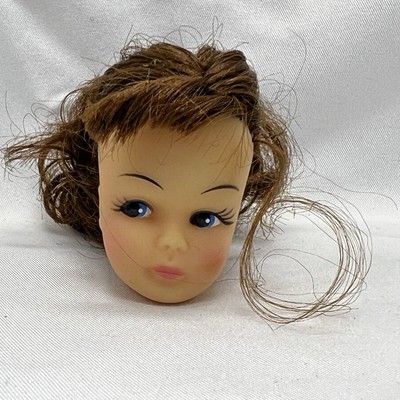 Beautiful Barbie Clone Doll Head Vintage Brunette Sweet Face Unmarked TC3