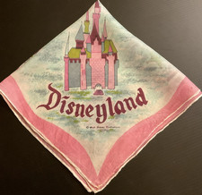 Vintage Disneyland Hankie Handkerchief Cinderella  s Castle Fantasyland 17 in