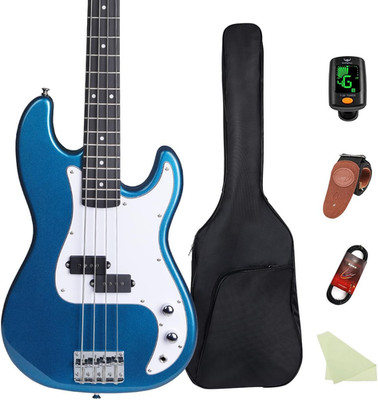 Electric Bass Guitar 4 Strings Full-Size Standard Bass Pb-Style Beginner Kit Bla