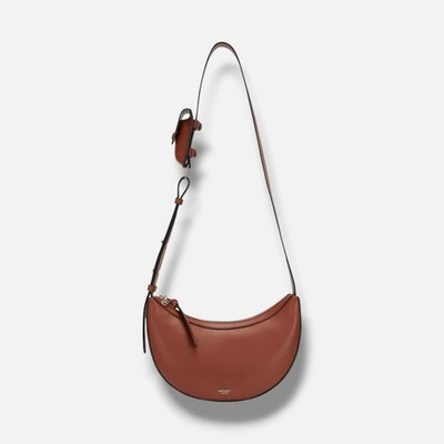 ORYANY Women's Brown Rookie Half-Moon Leather Crossbody Bag