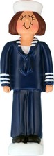 Armed Forces Navy Female Brown Personalized Christmas Tree Ornament